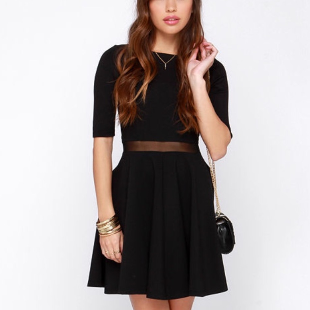 Black Swan Kelsey dress with mesh cutouts